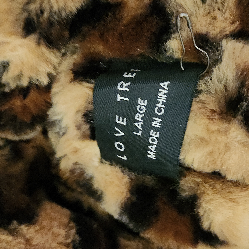 Love Tree Fur & Faux Fur Jackets | Leopard Faux Fur CoatMulti | Size: L - Picture 2 of 7